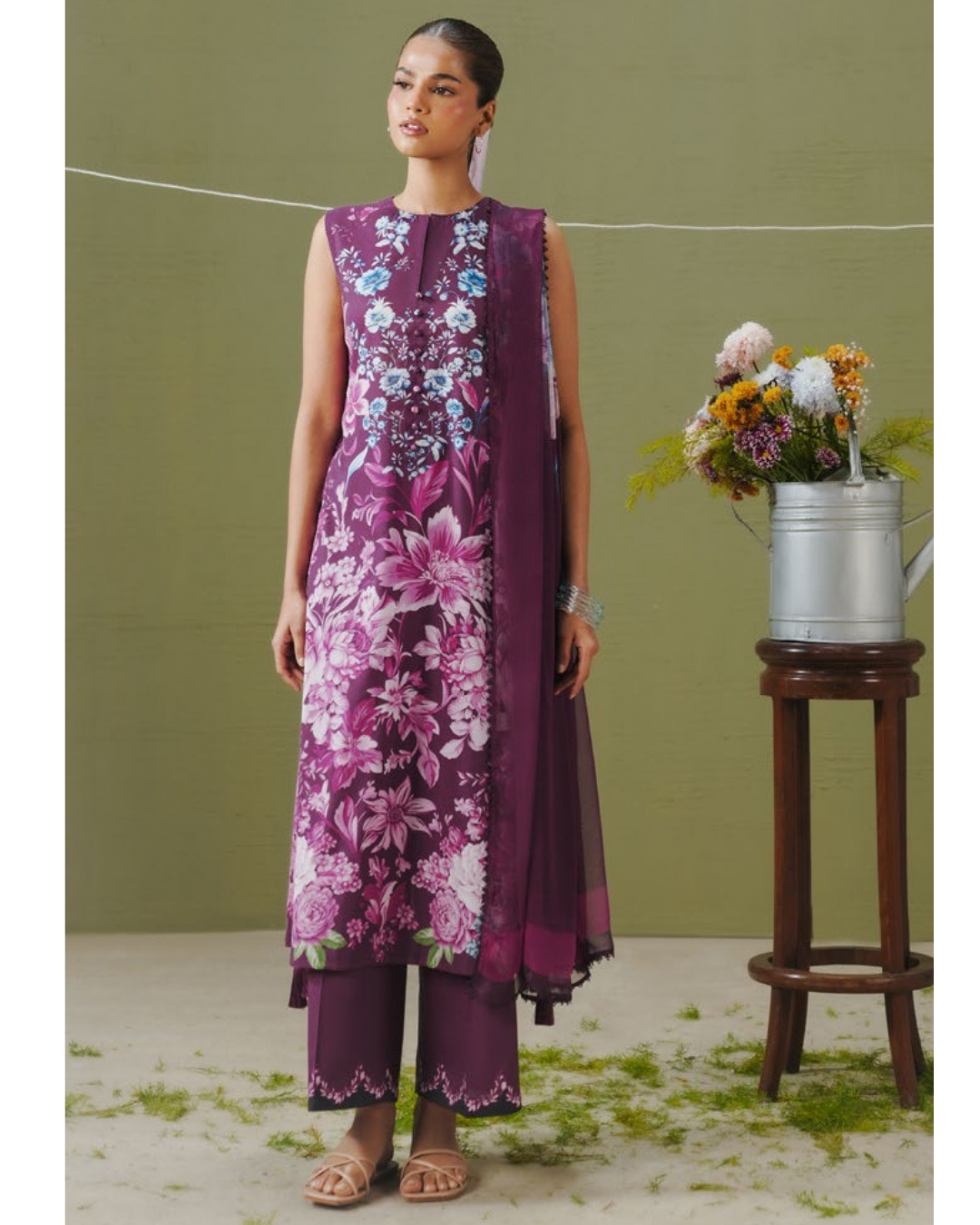 3-PC Unstitched Digital Prints Coco By Zara Shahjahan | Aero-6B