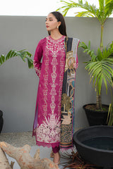 JK-16 SERAPHINA | 3Pc Unstitched Qline Lawn Collection By Qalamkar