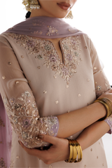 3Pc Embroidered Chiffon Unstitched Suit By Iznik