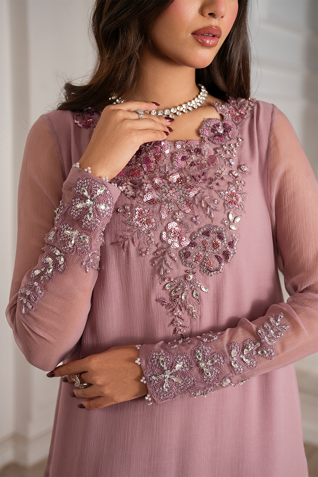 3-PC Unstitched Embroidered Organza Exclusive Formals By Iznik | UE-418
