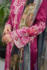 JK-16 SERAPHINA | 3Pc Unstitched Qline Lawn Collection By Qalamkar