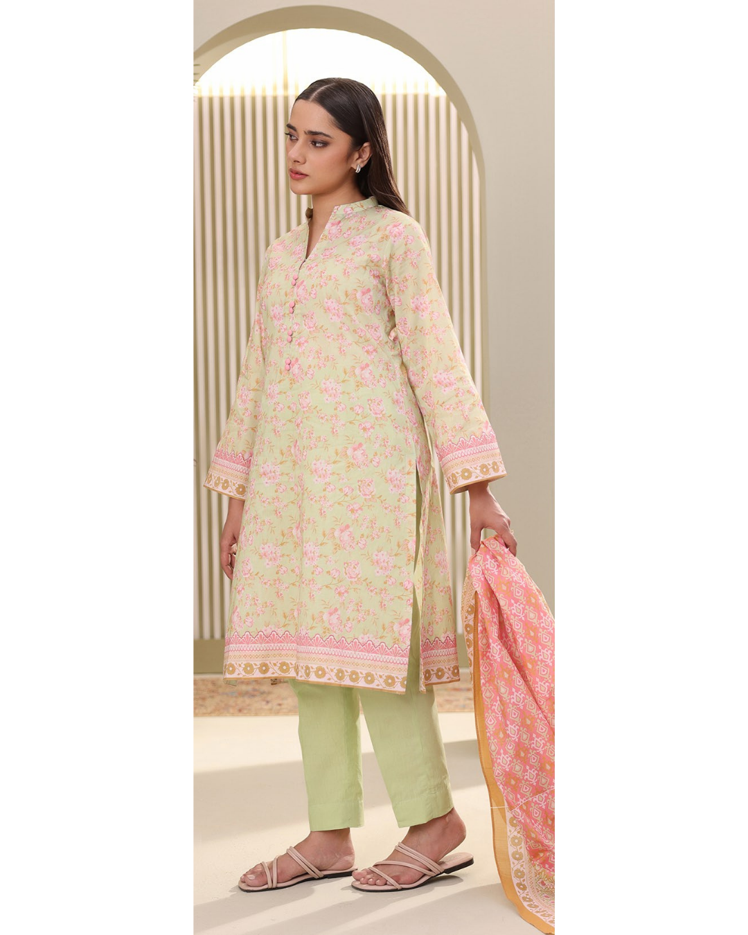 3-PC unstitched Printed Lawn By Zellbury | 0252