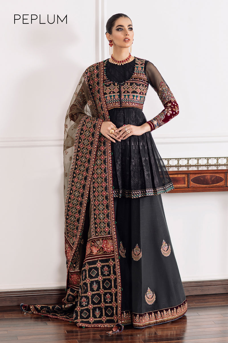 3-PC Unstitched Embroidered Chiffon Chantelle By Baroque | CH09-04