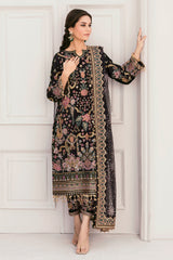3-PC Unstitched Embroidered Chiffon By Baroque | CH11-04