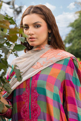 ANW4-10 | 3Pc Unstitched Suit Winter Embroidered Printed Staple Aniq By Charizma