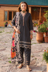 ANW4-01 | 3Pc Unstitched Suit Winter Embroidered Printed Staple Aniq By Charizma