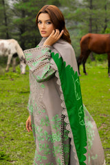 CCW4-04 | 3Pc Unstitched Suit Embroidered Shawl Combination V1 Fall Winter By Charizma