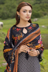 CCW4-01 | 3Pc Unstitched Suit Embroidered Shawl Combination V1 Fall Winter By Charizma