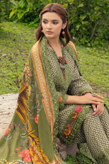 CCW4-08 | 3Pc Unstitched Suit Embroidered Shawl Combination V1 Fall Winter By Charizma