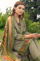 CCW4-08 | 3Pc Unstitched Suit Embroidered Shawl Combination V1 Fall Winter By Charizma