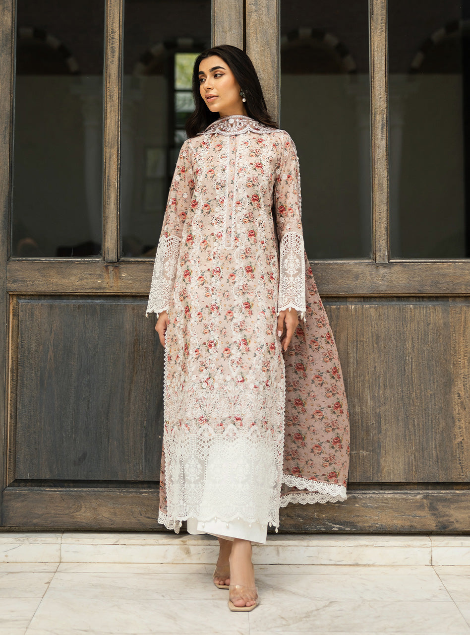 Unstitched 3Pc Chikankari 25 By Zainab Chottani | Lamia - 9A