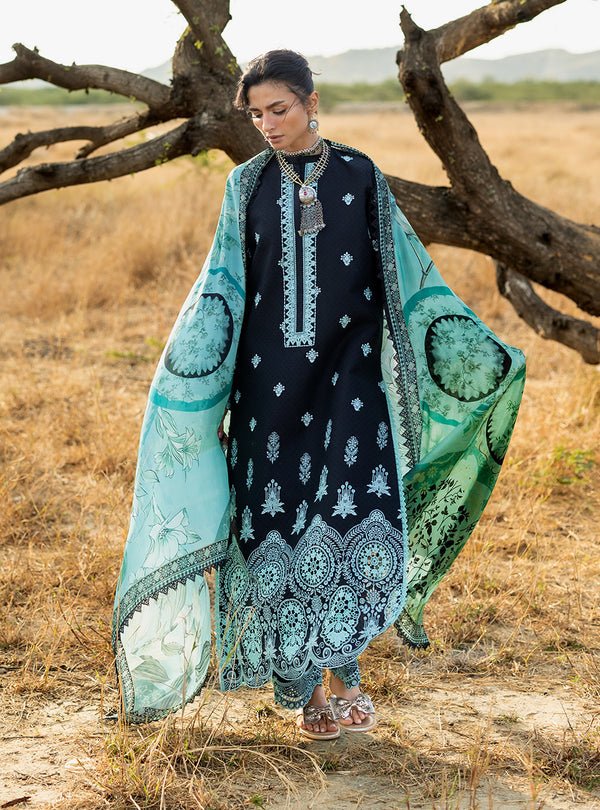 3-PC Unstitched Chikankari Jacquard By Zainab Chottani | Silva