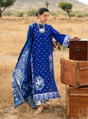 3-PC Unstitched Embroidered Jacquard Lawn By Zainab Chottani | Veyra 16