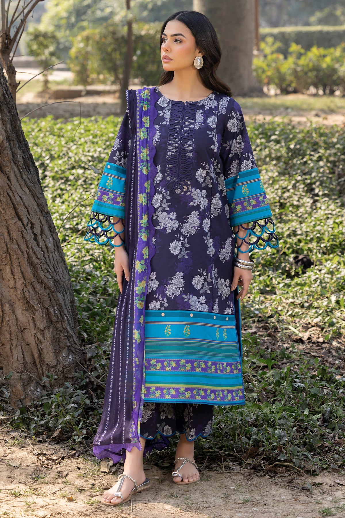 3-PC Unstitched Printed Lawn C-Prints By Charizma | CP5-15