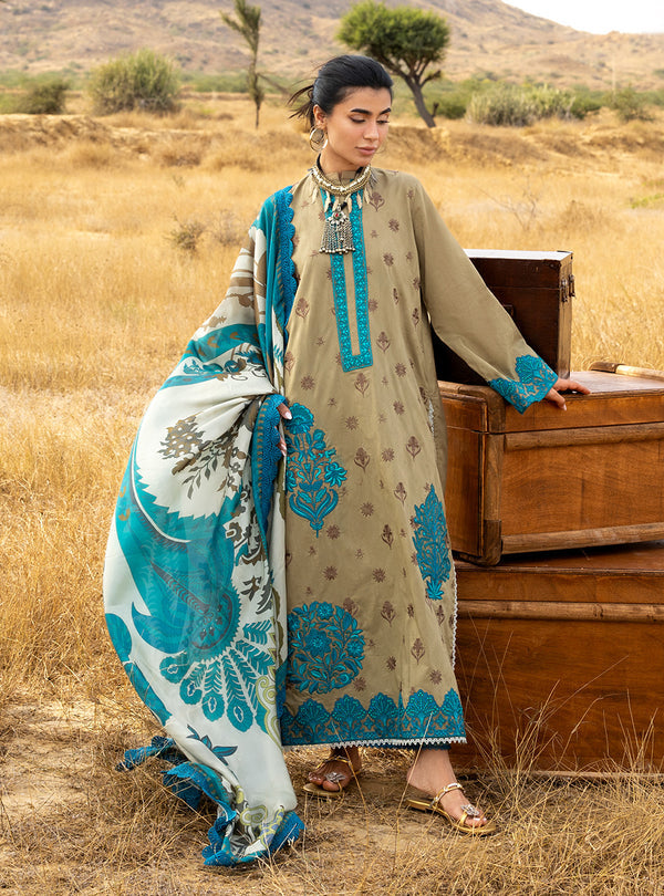 3-PC Unstitched Chikankari Jacquard By Zainab Chottani | Saphira