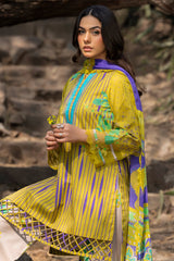 3-PC Unstitched Printed Lawn C-Prints By Charizma | CP5-16