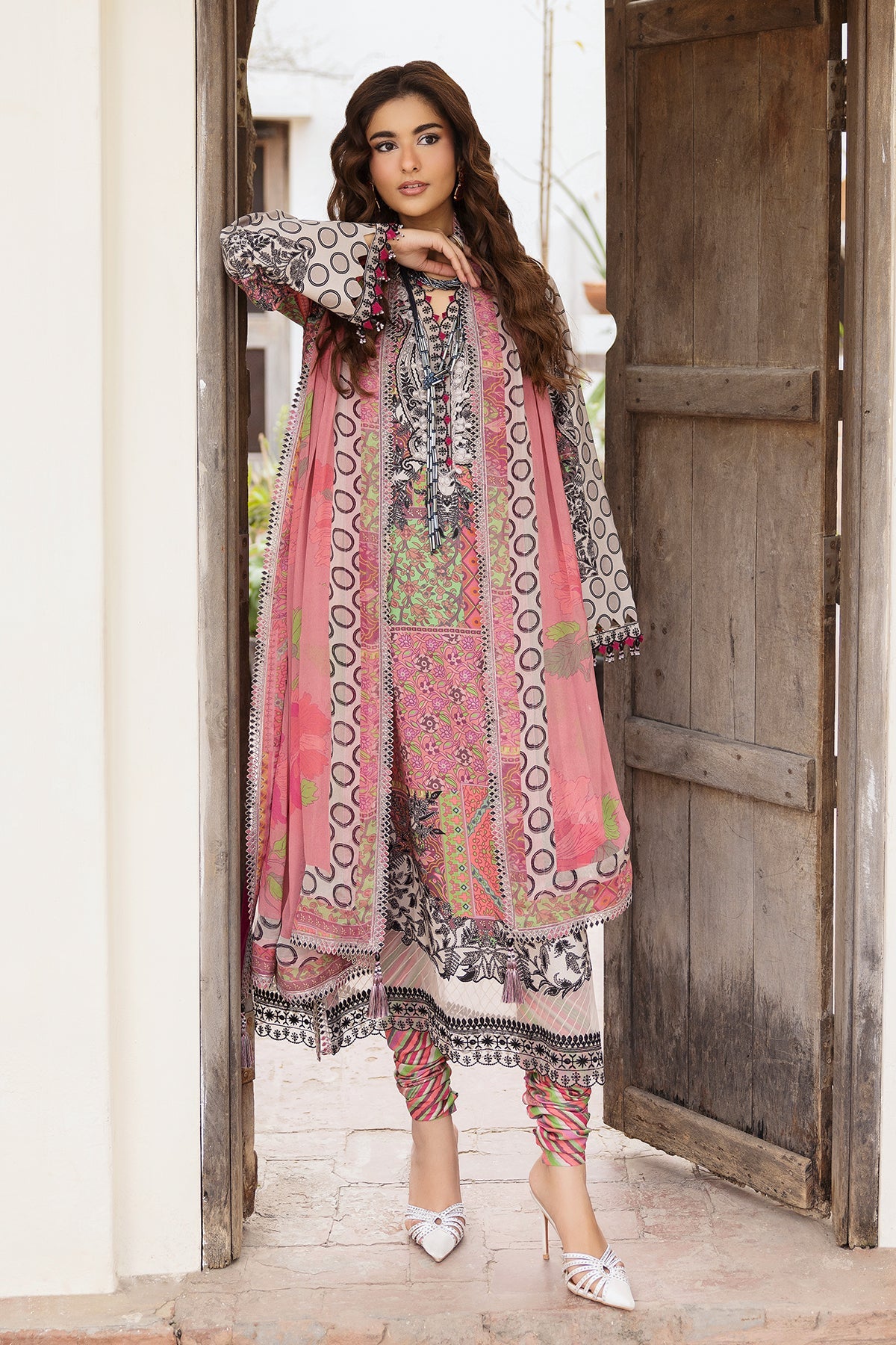 3-PC Unstitched Embroidered Lawn Andaaz By Charizma | CAD6-04