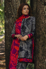 ANW4-08 | 3Pc Unstitched Suit Winter Embroidered Printed Staple Aniq By Charizma