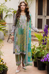 3-PC Unstitched Embroidered Lawn Andaaz By Charizma | CAD6-06