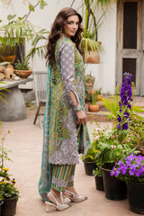 3-PC Unstitched Embroidered Lawn Andaaz By Charizma | CAD6-06