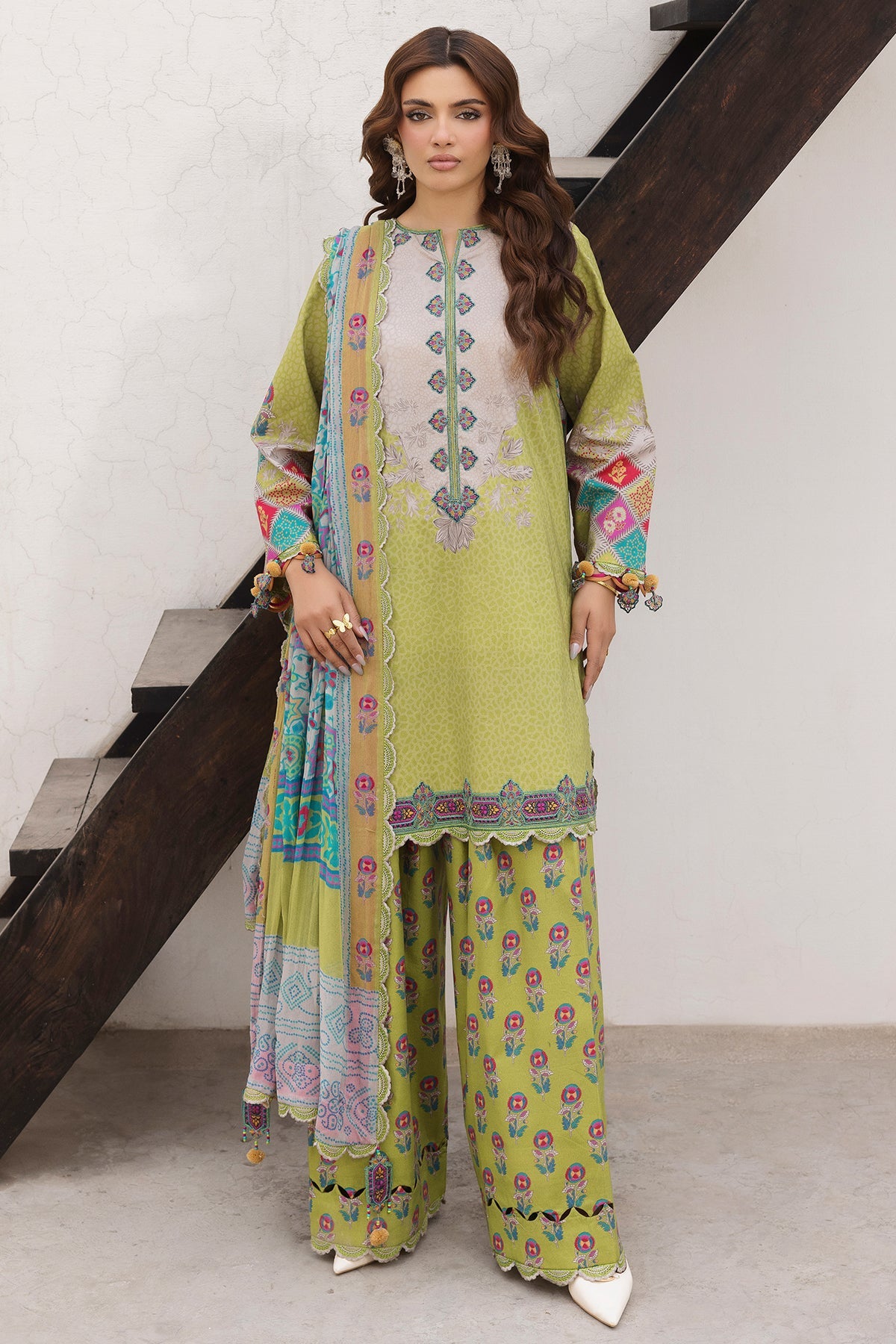 3-PC Unstitched Embroidered Lawn Andaaz By Charizma | CAD6-10