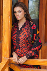 ANW4-06 | 3Pc Unstitched Suit Winter Embroidered Printed Staple Aniq By Charizma