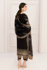 3-PC Unstitched Embroidered Chiffon By Baroque | CH11-04