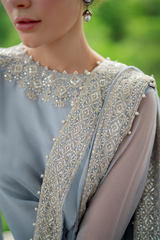 3-PC Unstitched Embroidered Net Chinon Chiffon By Iznik | CC-70