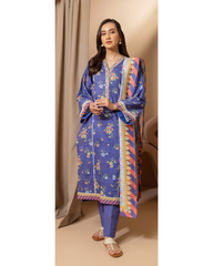 3-PC unstitched Printed Lawn By Zellbury | 0256