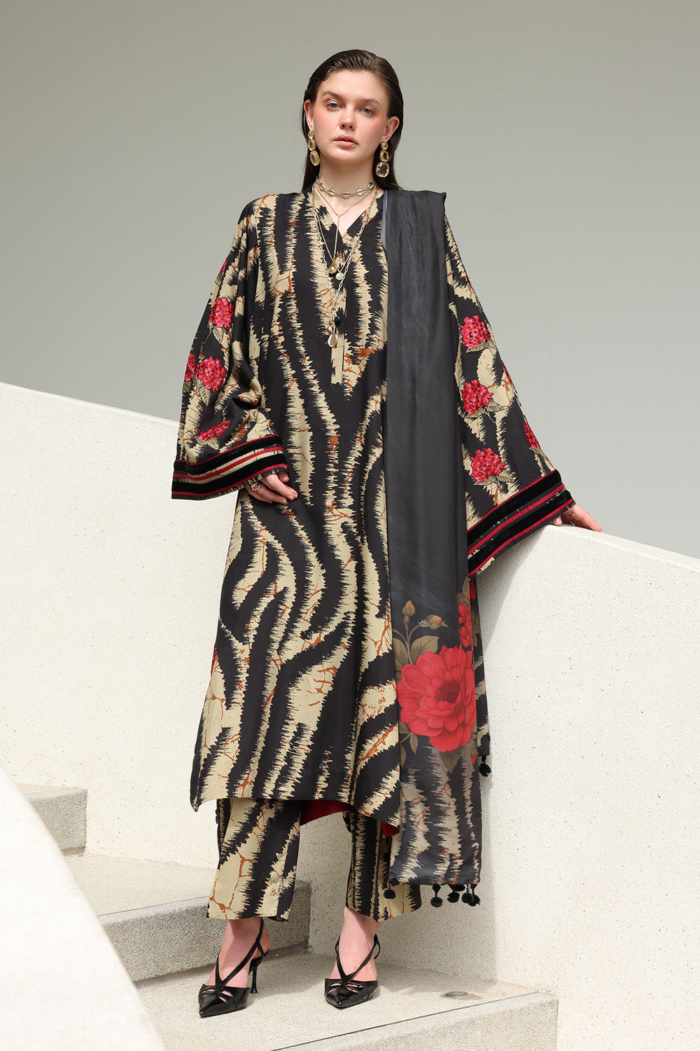 Digital Printed Viscose Silk Shirt & Trouser by Baroque