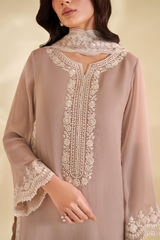 3-PC Unstitched Embroidered Net Chinon Chiffon By Iznik | CC-79