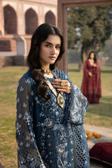 D-03 Arsenic | 3PC Unstitched Suit Luxury Chiffon Dilkash By Lavish Premium