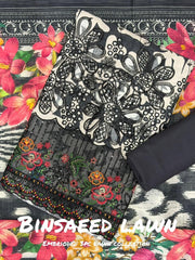 3-PC Unstitched Embroidered Lawn By Bin Saeed | BS-8
