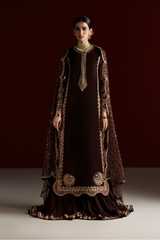 3Pc Embroidered Chiffon Unstitched Suit By Iznik