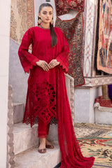SF-222 | 4PC Unstitched Suit Chikenkari Lawn Shafaq By Johra