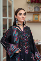 3-PC Unstitched Lawn Embroidered Shirt Crinkle Embroidered Dupatta Naqsh By Wania | WL-394