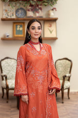 3-PC Unstitched Lawn Embroidered Shirt Crinkle Embroidered Dupatta Naqsh By Wania | WL-395