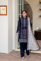 3-PC Unstitched Lawn Embroidered Shirt Crinkle Embroidered Dupatta Naqsh By Wania |  WL-396