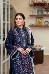 3-PC Unstitched Lawn Embroidered Shirt Crinkle Embroidered Dupatta Naqsh By Wania |  WL-396