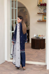 3-PC Unstitched Lawn Embroidered Shirt Crinkle Embroidered Dupatta Naqsh By Wania |  WL-396