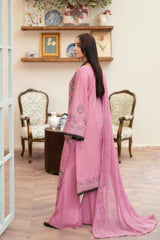 3-PC Unstitched Lawn Embroidered Shirt Crinkle Embroidered Dupatta Naqsh By Wania | WL-398