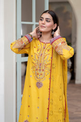 3-PC Unstitched Lawn Embroidered Shirt Crinkle Embroidered Dupatta Naqsh By Wania | WL-399