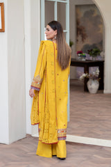 3-PC Unstitched Lawn Embroidered Shirt Crinkle Embroidered Dupatta Naqsh By Wania | WL-399