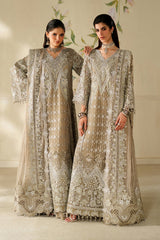 3-PC Unstiched Embroidered Net By Baroque | CH14-08