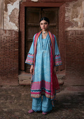 3-PC Unstitched Digital Printed Lawn Aangan By Kahf | SHABNAM