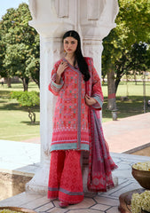 3-PC Unstitched Digital Printed Lawn Aangan By Kahf | TABEER