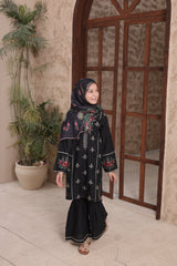 3-PC Stitched Embroidered Eid Signature By Suntex Fabrics | Black