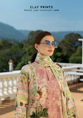 EPE-01A | 3PC Unstitched Suit Digital Printed Lawn Prints By Elaf Premium