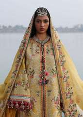 3-PC Unstitched Luxury Lawn Kalabagh By Hussain Rehar | Ochre