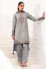 USE-9123 | 3Pc Unstitched Suit Embroidered lawn Summer 25 Drop II By Jazmin